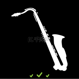 爵士乐图片_萨克斯管是白色图标.. 萨克斯管是