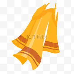 印度乌加迪可爱黄色丝巾