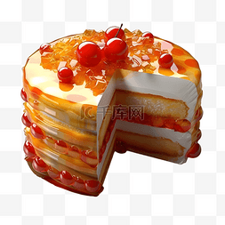 甜点蜂蜜水果千层蛋糕