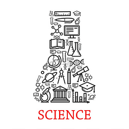 科学研究图片_实验室化学测试瓶形状的矢量轮廓