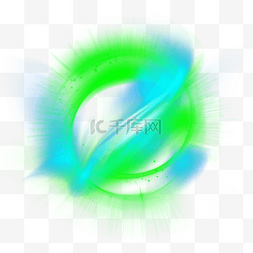 抽象光效光球图片_蓝色和绿色抽象光效光球