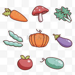 蔬菜瓜果食材图标icon套图