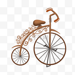 卡通马戏团车图片_自行车棕色复古老式传统花纹