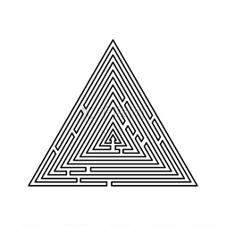 三角形迷宫迷宫难题图标黑色轮廓