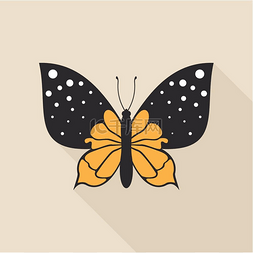卡通昆虫插图图片_蝴蝶的扁平风格矢量插图