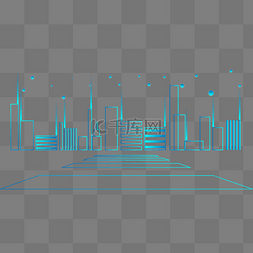 科技感城市线条图片_科技线条城市建筑