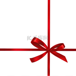 礼物缎带图片_白色背景上闪亮的红色缎带。