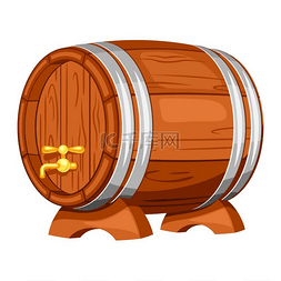 啤酒棕色图片_在白色背景的啤酒木桶。