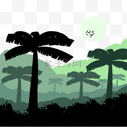 热带丛林树木图片_椰林植被景观
