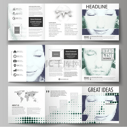 装饰设计传单模板图片_三折方形设计小册子的业务模板。