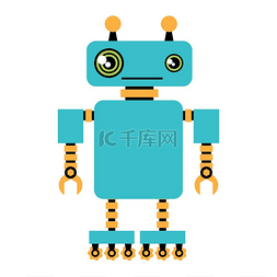 机械光图片_有趣的机器人的插图。