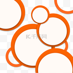 边框圆形几何叠加创意橙色