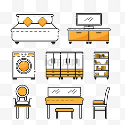 北美家具图片_矢量家具装潢室内图标