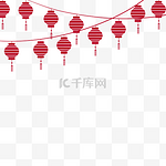 新年新春春节元宵节剪纸风红色灯笼挂饰