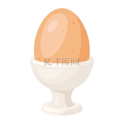 煮熟的蛋图片_软煮鸡蛋在支架中的插图。