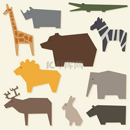 犀牛数目图片_动物剪影。