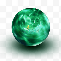 绿色魔法球图片_魔幻球海草漩涡水晶球