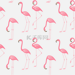 粉红色创意花图片_粉红色火烈鸟的无缝图案。