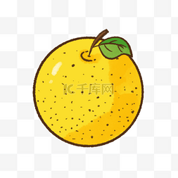圆形黄色水果图片_水果梨子黄色可爱圆形