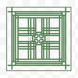 绿色镂空线条传统韩国饰品花纹