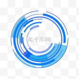 圆形线条科技边框图片_蓝色科技感圆形边框