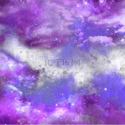 七彩云图片_紫色漂浮的梦幻七彩宇宙云朵