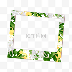 春天绿色相框图片_花卉植物宝丽来淡雅相框
