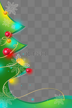 圣诞节文本框素材图片_圣诞树侧边框文本框