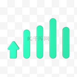 数据图统计图图片_3d绿色统计柱状图