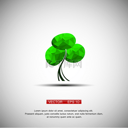 绿色生态封面图片_概念的多边形树. 