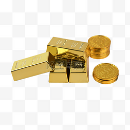 硬币钱币黄金玩具金条堆