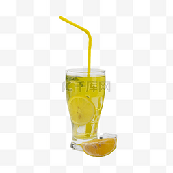 柠檬水玻璃杯新鲜柠檬