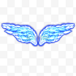 蓝色光效羽毛翅膀