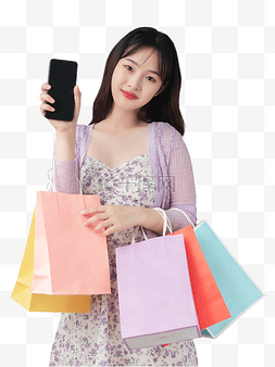 购物图片_促销购物手提购物袋女孩人物