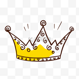 黄色简单装饰图片_黄色简单线稿皇冠