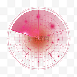 红色光效元素图片_雷达红色光效扫描