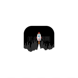 宇宙飞船图标图片_太空火箭航天飞机飞船标志标志矢