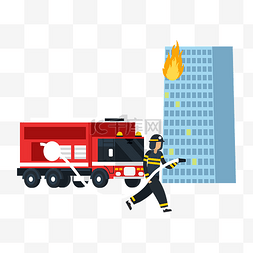 消防员火灾灭火消防安全楼房救火