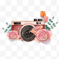 浪漫水彩花卉相机