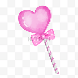 爱心手绘可爱图案图片_爱心糖果粉色水彩图案