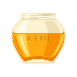 糖浆液体图片_蜂蜜罐子的插图。