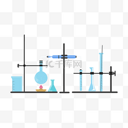 简约扁平科技图片_化学烧杯实验教育简约图案