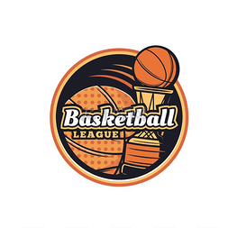 篮球比赛徽章图片_篮球运动图标、俱乐部或团队矢量