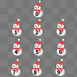 创意雪人图片_创意简约圣诞节雪人数字分隔符