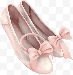 芭蕾舞素材图片_卡通粉色芭蕾舞舞鞋