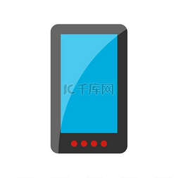 白色小电话图标图片_智能手机的程式化插图。