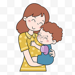温馨母子图片_母亲节拥抱的母子