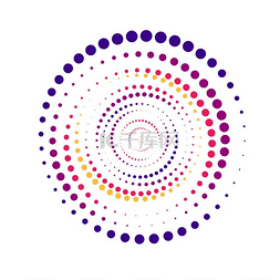 模板科技风格图片_由彩色圆圈制成的极简主义风格的
