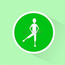 腿部图片_绿色的运动平面图标