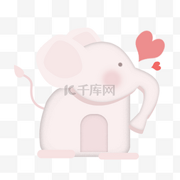 可爱粉色大象卡通贴图